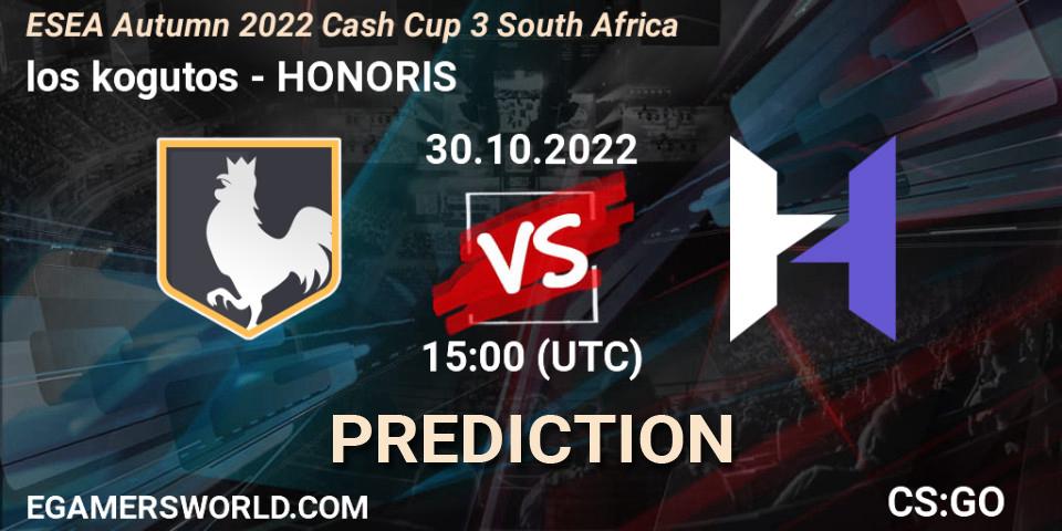 los kogutos - HONORIS: Maç tahminleri. 30.10.2022 at 15:00, Counter-Strike (CS2), ESEA Autumn 2022 Cash Cup 3 South Africa