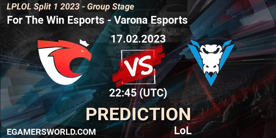 For The Win Esports - Varona Esports: Maç tahminleri. 17.02.2023 at 23:00, LoL, LPLOL Split 1 2023 - Group Stage