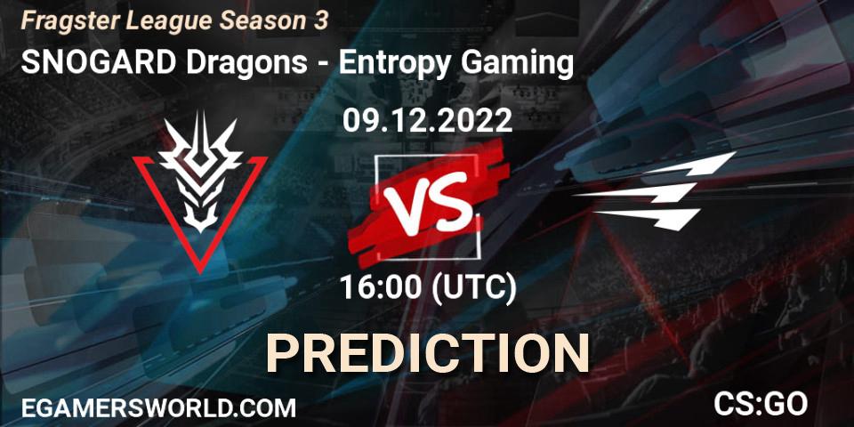 SNOGARD Dragons - Entropy Gaming: Maç tahminleri. 09.12.2022 at 16:00, Counter-Strike (CS2), Fragster League Season 3