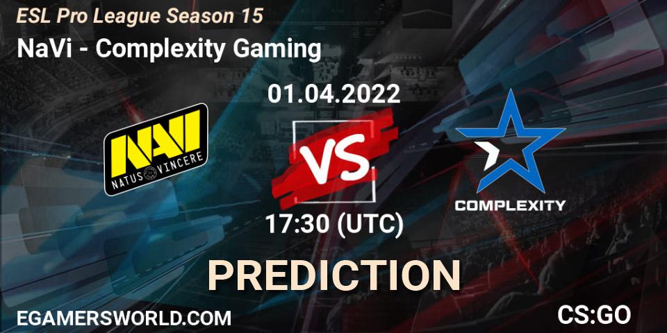 NaVi - Complexity Gaming: Maç tahminleri. 01.04.2022 at 17:30, Counter-Strike (CS2), ESL Pro League Season 15