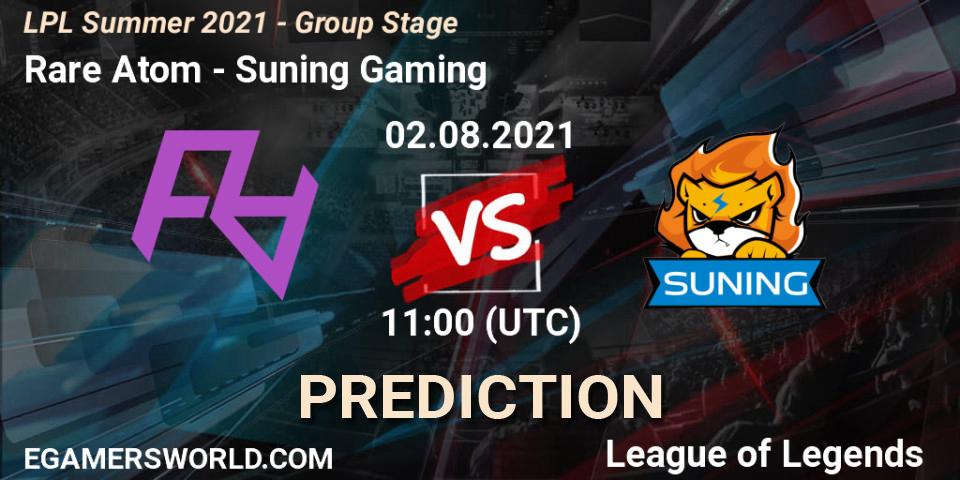 Rare Atom - Suning Gaming: Maç tahminleri. 02.08.2021 at 11:40, LoL, LPL Summer 2021 - Group Stage