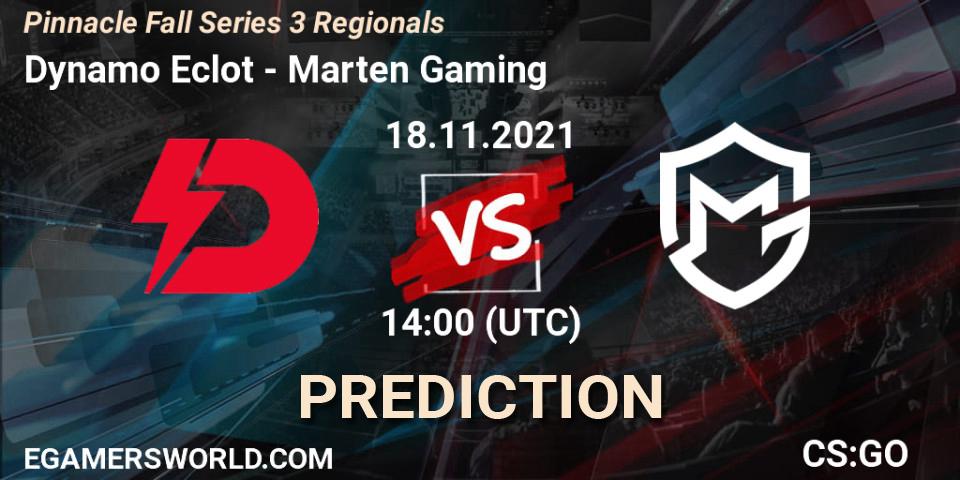 Dynamo Eclot - Marten Gaming: Maç tahminleri. 18.11.2021 at 14:00, Counter-Strike (CS2), Pinnacle Fall Series 3 Regionals