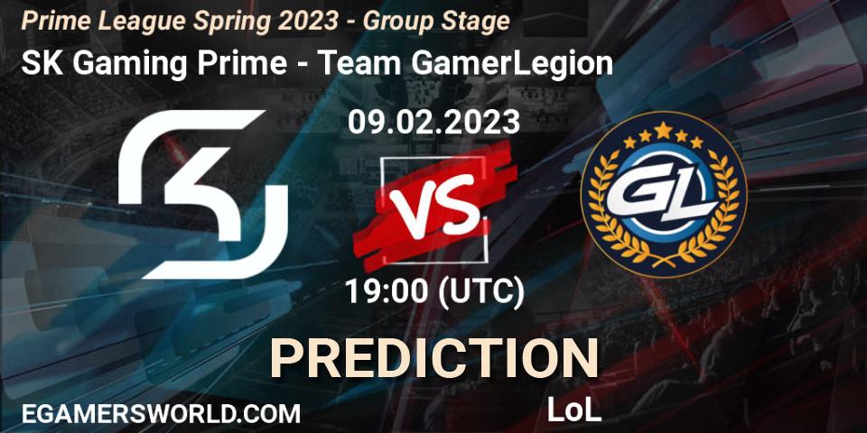 SK Gaming Prime - Team GamerLegion: Maç tahminleri. 09.02.23, LoL, Prime League Spring 2023 - Group Stage
