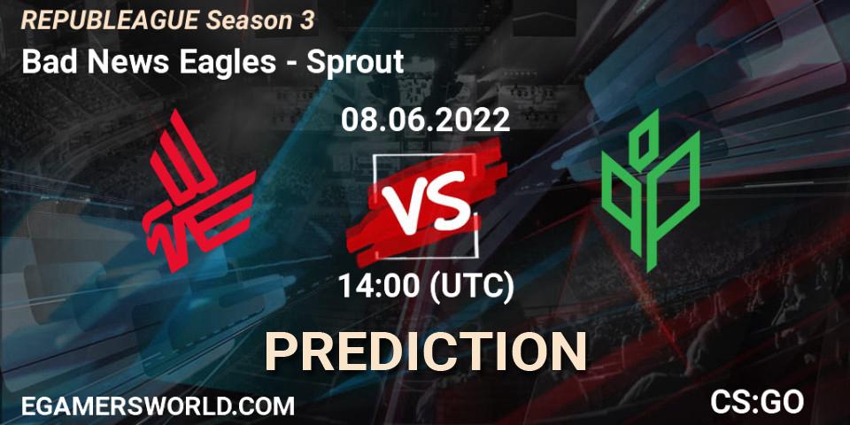 Bad News Eagles - Sprout: Maç tahminleri. 08.06.2022 at 14:00, Counter-Strike (CS2), REPUBLEAGUE Season 3