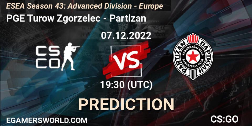 PGE Turow Zgorzelec - Partizan: Maç tahminleri. 07.12.22, CS2 (CS:GO), ESEA Season 43: Advanced Division - Europe
