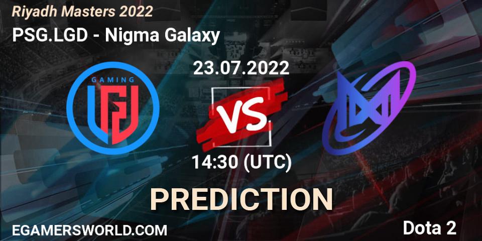 PSG.LGD - Nigma Galaxy: Maç tahminleri. 23.07.2022 at 14:28, Dota 2, Riyadh Masters 2022