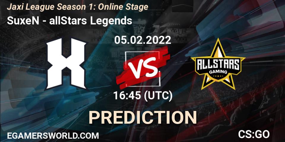 SuxeN - allStars Gaming: Maç tahminleri. 05.02.2022 at 16:45, Counter-Strike (CS2), Jaxi League Season 1: Online Stage