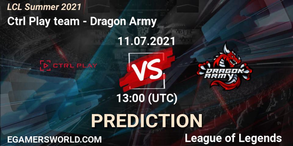 Ctrl Play team - Dragon Army: Maç tahminleri. 11.07.2021 at 13:00, LoL, LCL Summer 2021