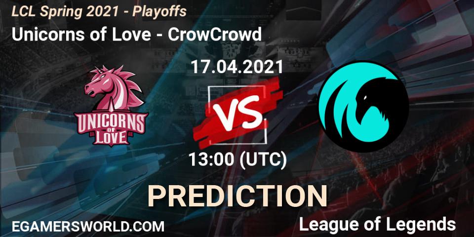Unicorns of Love - CrowCrowd: Maç tahminleri. 17.04.2021 at 13:00, LoL, LCL Spring 2021 - Playoffs