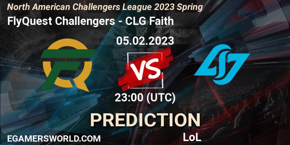 FlyQuest Challengers - CLG Faith: Maç tahminleri. 05.02.23, LoL, NACL 2023 Spring - Group Stage