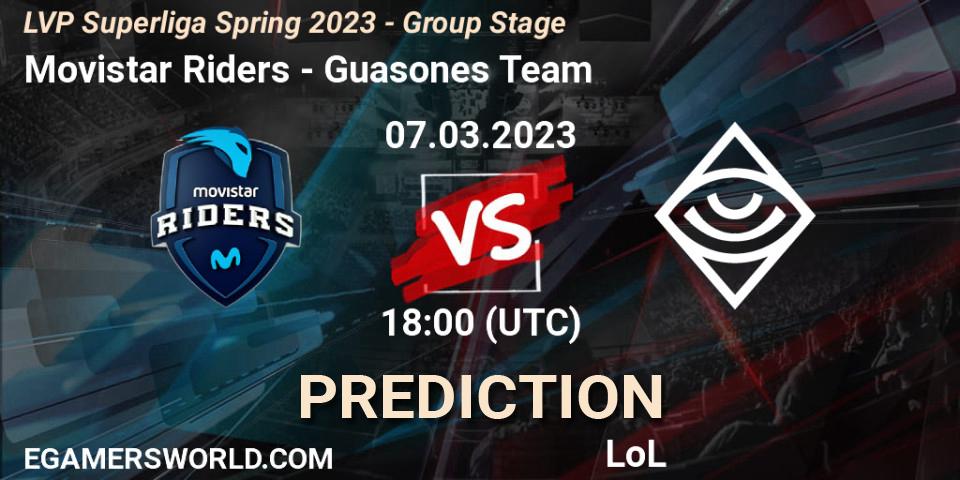 Movistar Riders - Guasones Team: Maç tahminleri. 07.03.2023 at 17:00, LoL, LVP Superliga Spring 2023 - Group Stage