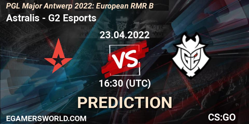 Astralis - G2 Esports: Maç tahminleri. 23.04.2022 at 13:55, Counter-Strike (CS2), PGL Major Antwerp 2022: European RMR B