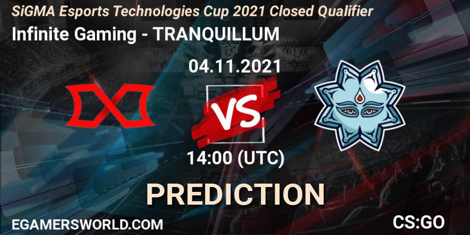 Infinite Gaming - TRANQUILLUM: Maç tahminleri. 04.11.2021 at 14:00, Counter-Strike (CS2), SiGMA Esports Technologies Cup 2021 Closed Qualifier