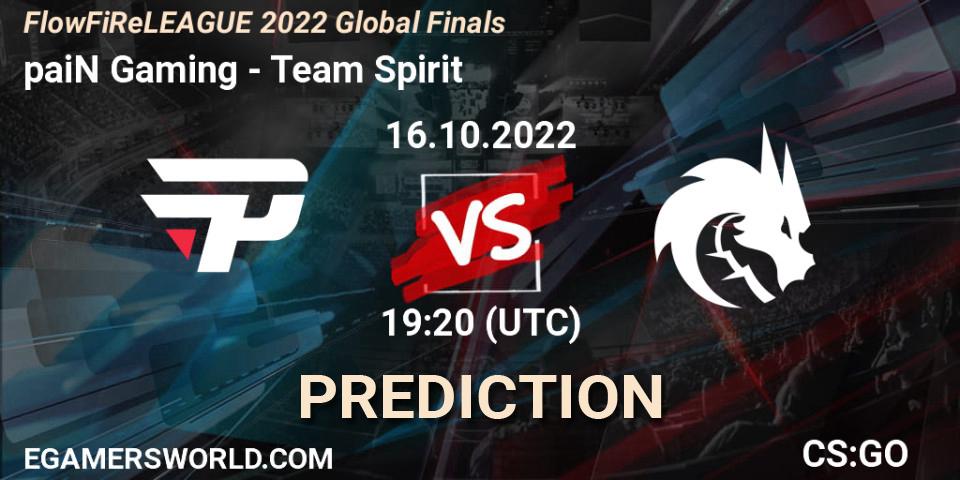 paiN Gaming - Team Spirit: Maç tahminleri. 16.10.22, CS2 (CS:GO), FlowFiReLEAGUE 2022 Global Finals