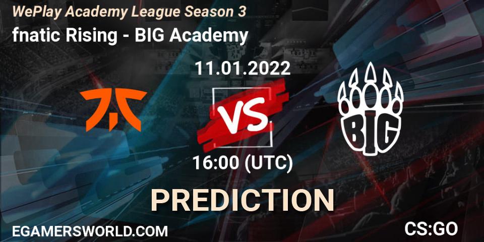fnatic Rising - BIG Academy: Maç tahminleri. 11.01.2022 at 16:00, Counter-Strike (CS2), WePlay Academy League Season 3