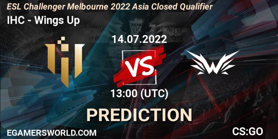 IHC - Wings Up: Maç tahminleri. 14.07.22, CS2 (CS:GO), ESL Challenger Melbourne 2022 Asia Closed Qualifier