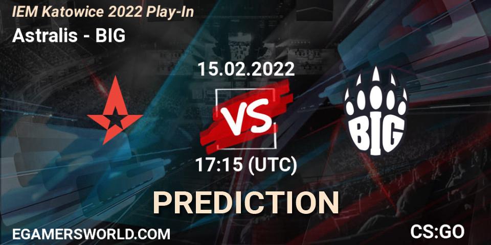 Astralis - BIG: Maç tahminleri. 15.02.2022 at 17:30, Counter-Strike (CS2), IEM Katowice 2022 Play-In