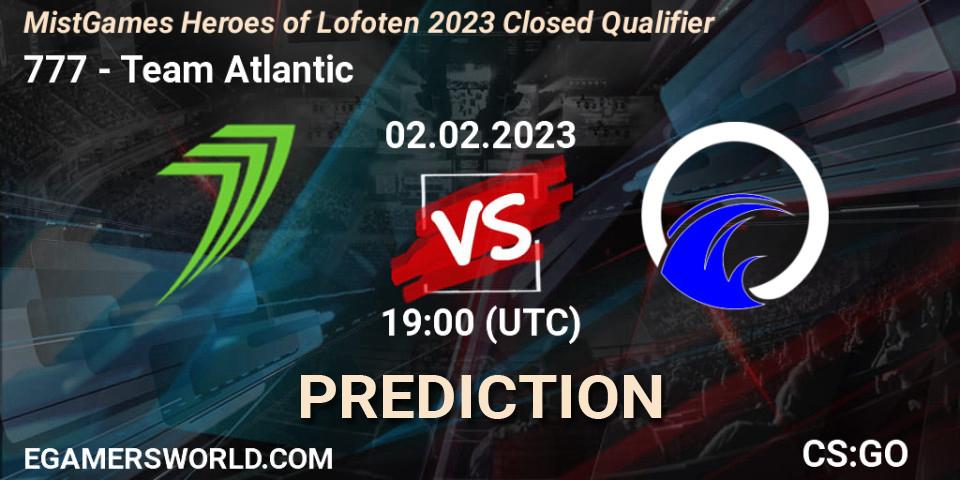 777 - Team Atlantic: Maç tahminleri. 02.02.23, CS2 (CS:GO), MistGames Heroes of Lofoten: Closed Qualifier