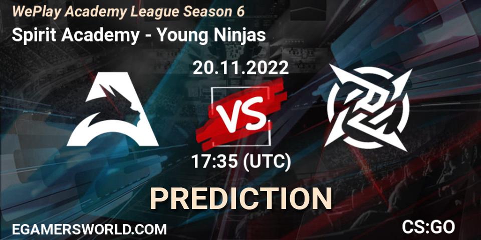 Spirit Academy - Young Ninjas: Maç tahminleri. 20.11.2022 at 17:35, Counter-Strike (CS2), WePlay Academy League Season 6