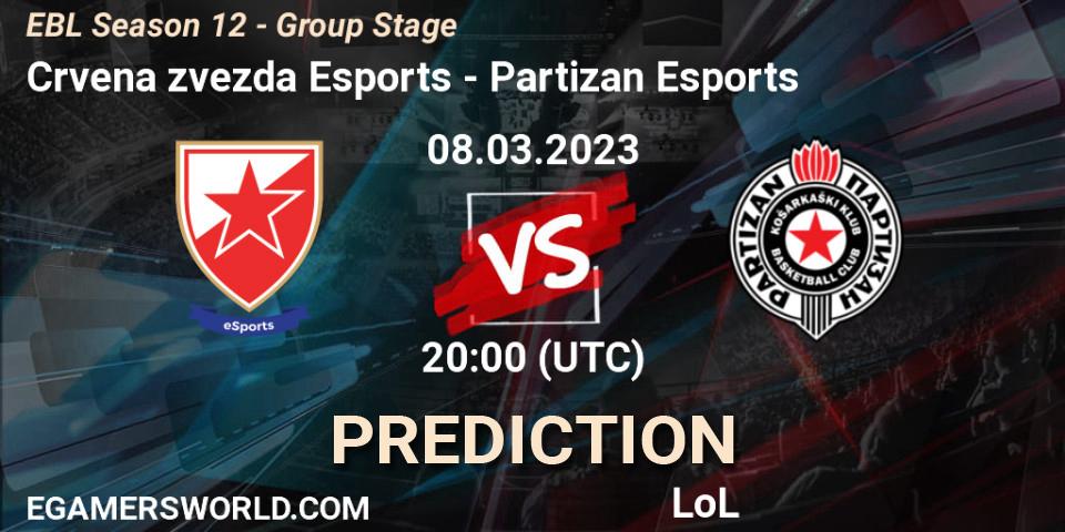 Crvena zvezda Esports - Partizan Esports: Maç tahminleri. 08.03.23, LoL, EBL Season 12 - Group Stage