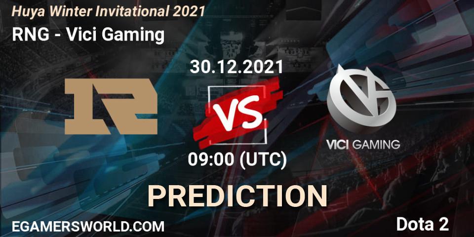 RNG - Vici Gaming: Maç tahminleri. 30.12.2021 at 09:09, Dota 2, Huya Winter Invitational 2021