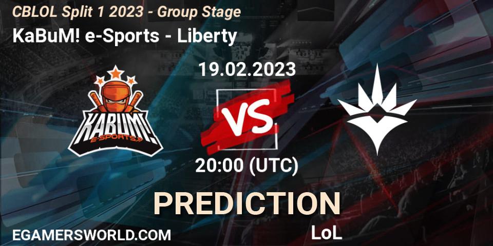 KaBuM! e-Sports - Liberty: Maç tahminleri. 19.02.2023 at 20:15, LoL, CBLOL Split 1 2023 - Group Stage