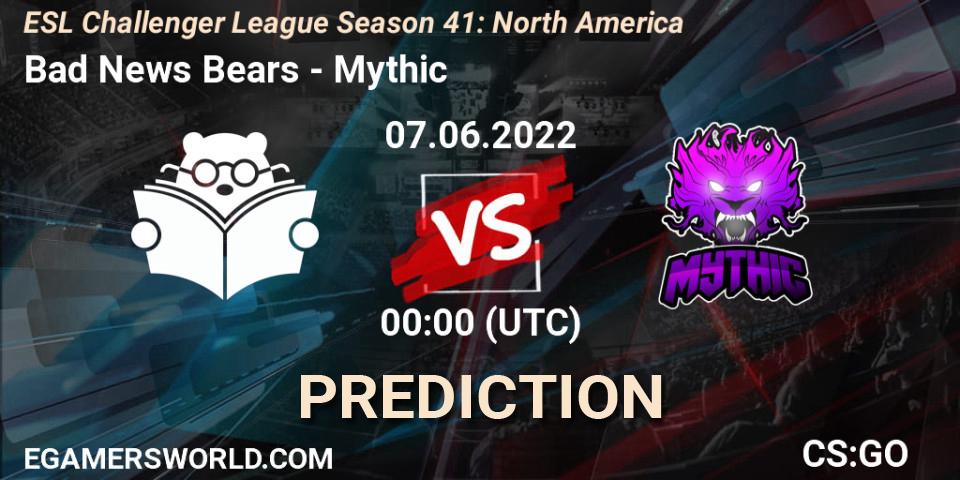 Bad News Bears - Mythic: Maç tahminleri. 07.06.2022 at 00:00, Counter-Strike (CS2), ESL Challenger League Season 41: North America
