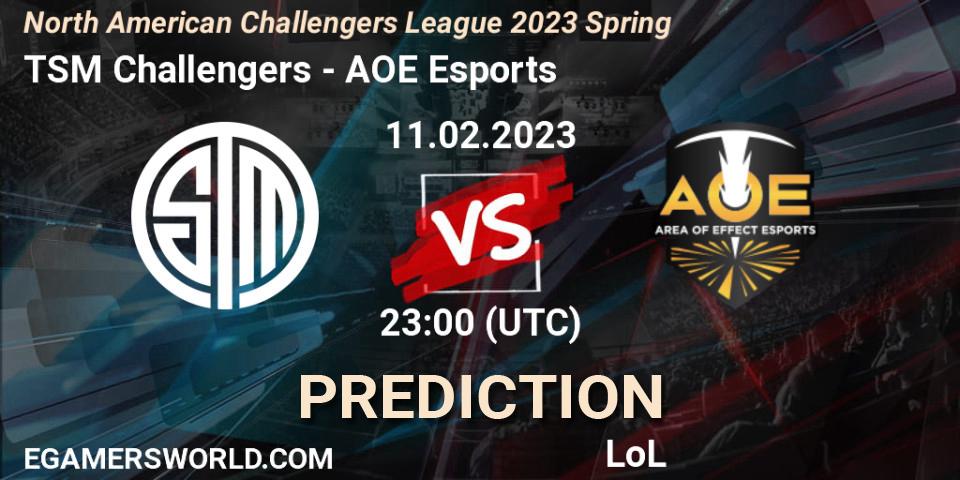 TSM Challengers - AOE Esports: Maç tahminleri. 11.02.23, LoL, NACL 2023 Spring - Group Stage
