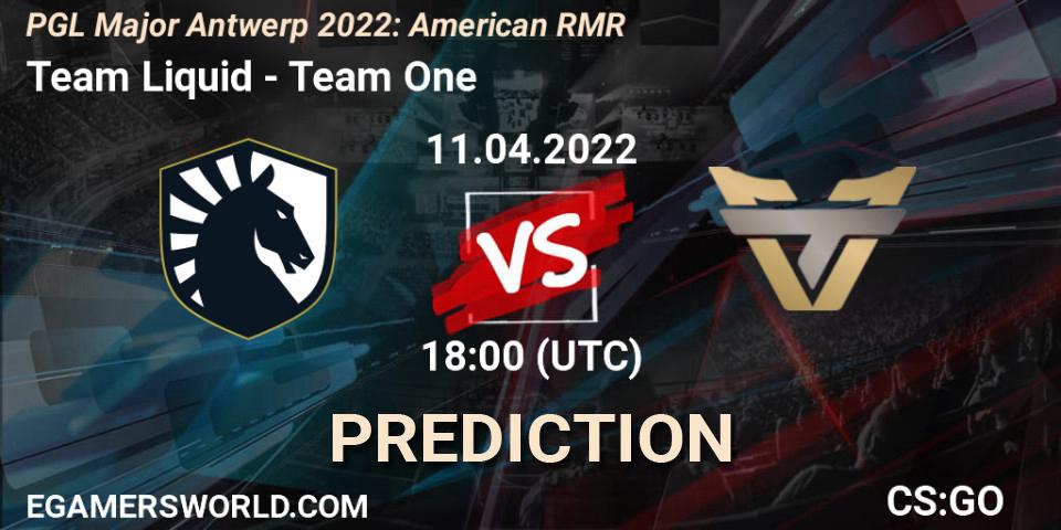 Team Liquid - Team One: Maç tahminleri. 11.04.2022 at 18:25, Counter-Strike (CS2), PGL Major Antwerp 2022: American RMR