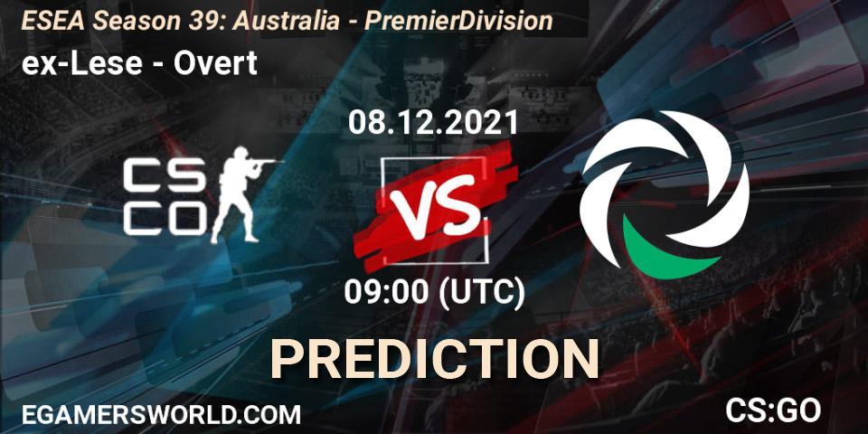 ex-Lese - Overt: Maç tahminleri. 08.12.2021 at 09:00, Counter-Strike (CS2), ESEA Season 39: Australia - Premier Division