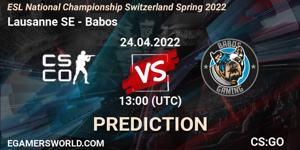 Lausanne-Sport Esports - Babos: Maç tahminleri. 24.04.2022 at 13:05, Counter-Strike (CS2), ESL Swiss League Season 7