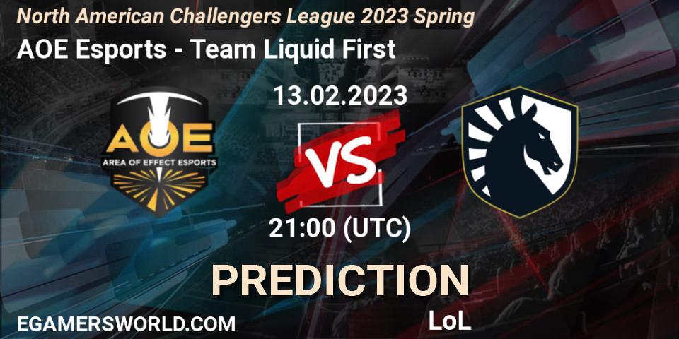 AOE Esports - Team Liquid First: Maç tahminleri. 13.02.2023 at 21:00, LoL, NACL 2023 Spring - Group Stage