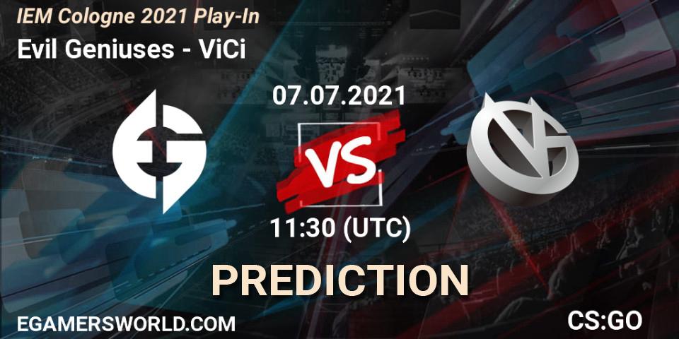 Evil Geniuses - ViCi: Maç tahminleri. 07.07.2021 at 11:30, Counter-Strike (CS2), IEM Cologne 2021 Play-In