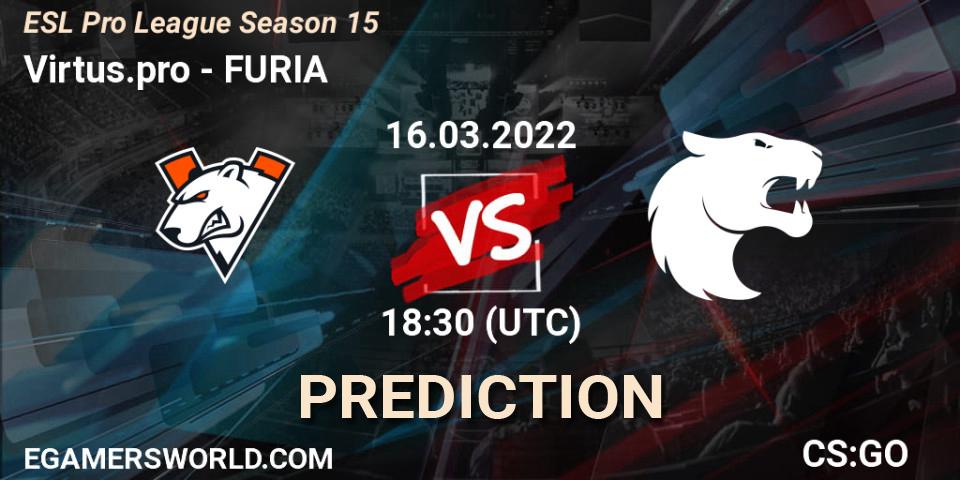 Outsiders - FURIA: Maç tahminleri. 16.03.2022 at 19:00, Counter-Strike (CS2), ESL Pro League Season 15