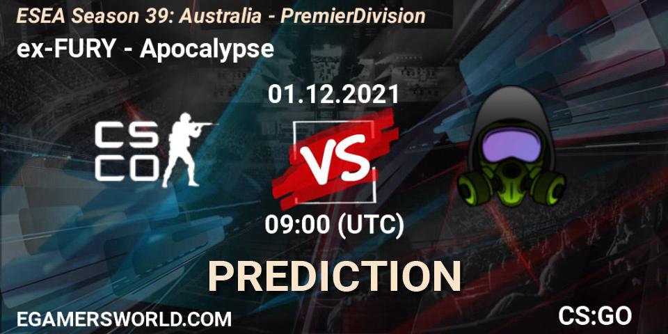 ex-FURY - Apocalypse: Maç tahminleri. 07.12.2021 at 09:00, Counter-Strike (CS2), ESEA Season 39: Australia - Premier Division