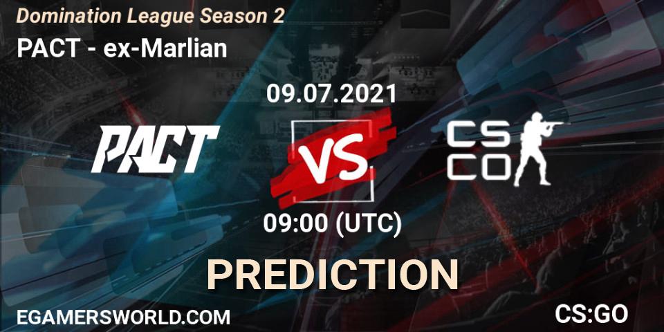 PACT - ex-Marlian: Maç tahminleri. 09.07.2021 at 09:00, Counter-Strike (CS2), Domination League Season 2