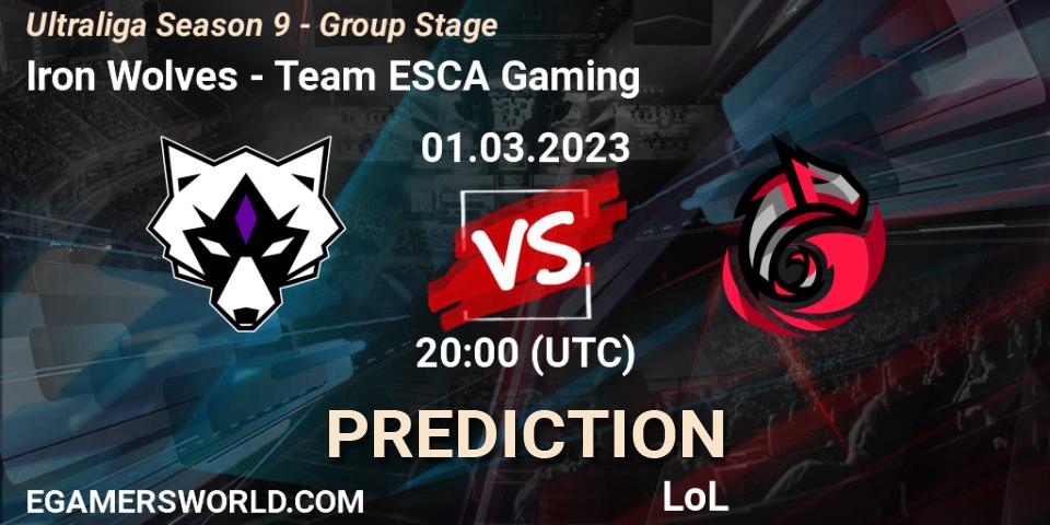 Iron Wolves - Team ESCA Gaming: Maç tahminleri. 01.03.23, LoL, Ultraliga Season 9 - Group Stage