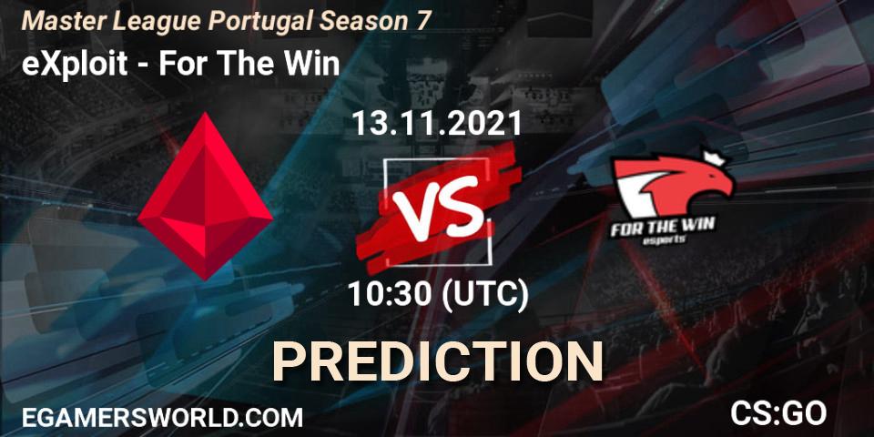 eXploit - For The Win: Maç tahminleri. 13.11.2021 at 10:30, Counter-Strike (CS2), Master League Portugal Season 7