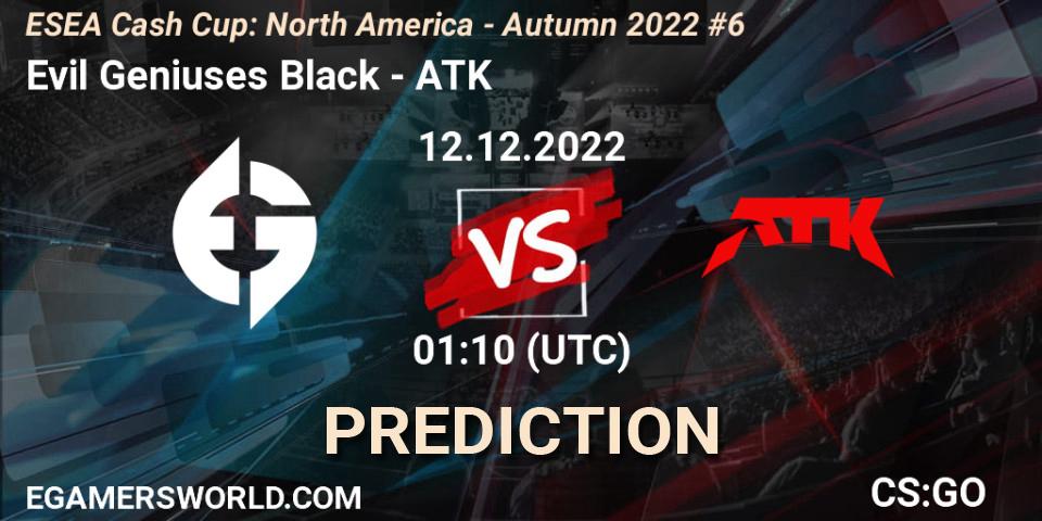 Evil Geniuses Black - ATK: Maç tahminleri. 12.12.22, CS2 (CS:GO), ESEA Cash Cup: North America - Autumn 2022 #6