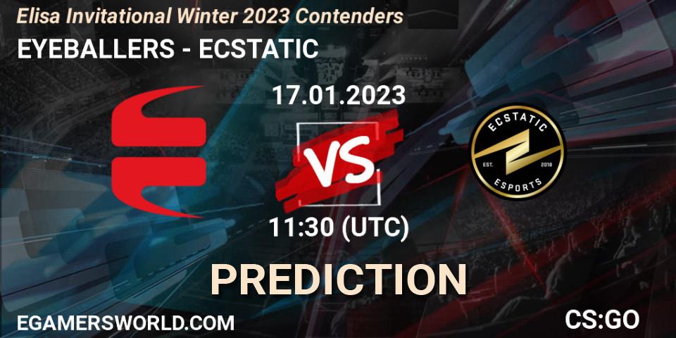 EYEBALLERS - ECSTATIC: Maç tahminleri. 17.01.2023 at 11:30, Counter-Strike (CS2), Elisa Invitational Winter 2023 Contenders