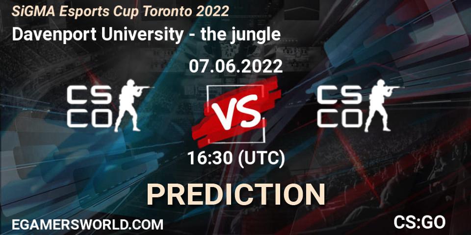 Davenport University - the jungle: Maç tahminleri. 07.06.2022 at 16:45, Counter-Strike (CS2), SiGMA Esports Cup Toronto 2022