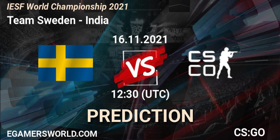 Team Sweden - India: Maç tahminleri. 16.11.2021 at 12:45, Counter-Strike (CS2), IESF World Championship 2021