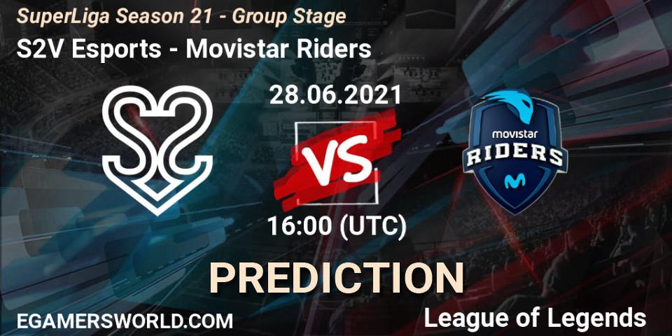 S2V Esports - Movistar Riders: Maç tahminleri. 28.06.2021 at 16:00, LoL, SuperLiga Season 21 - Group Stage 