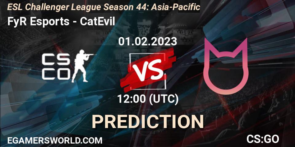 FyR Esports - CatEvil: Maç tahminleri. 01.02.23, CS2 (CS:GO), ESL Challenger League Season 44: Asia-Pacific
