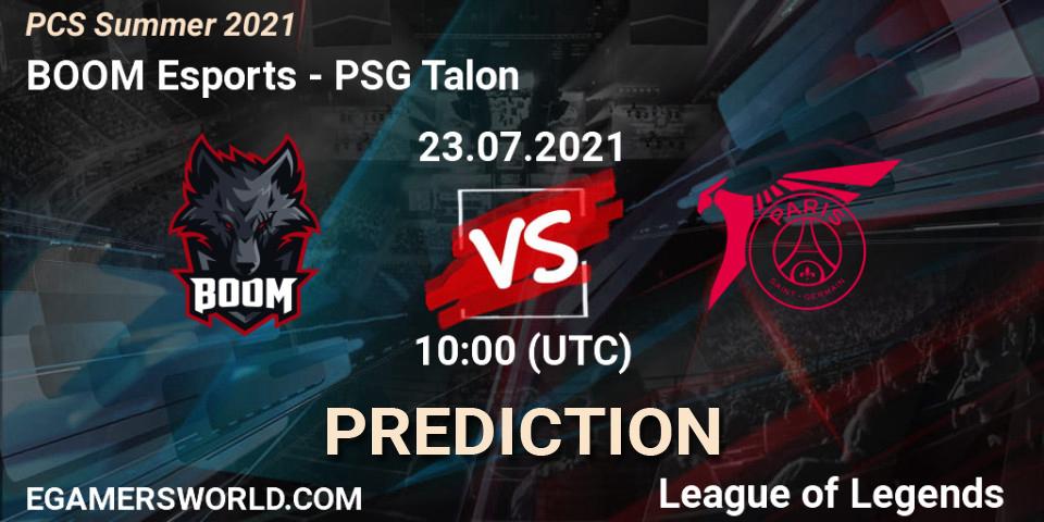BOOM Esports - PSG Talon: Maç tahminleri. 23.07.2021 at 10:00, LoL, PCS Summer 2021