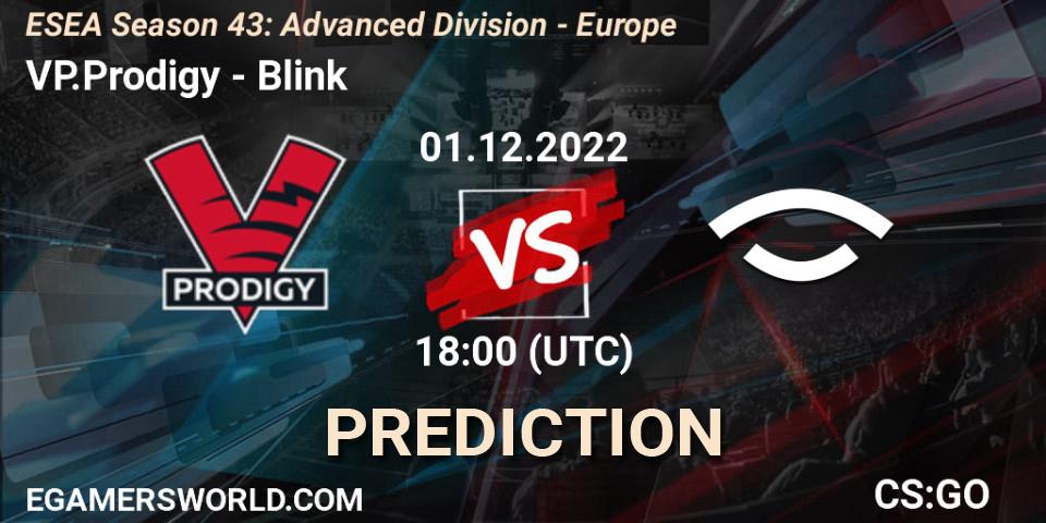 VP.Prodigy - Blink: Maç tahminleri. 01.12.22, CS2 (CS:GO), ESEA Season 43: Advanced Division - Europe
