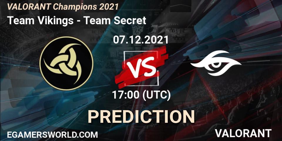 Team Vikings - Team Secret: Maç tahminleri. 07.12.2021 at 18:30, VALORANT, VALORANT Champions 2021