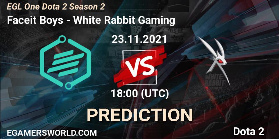 Faceit Boys - White Rabbit Gaming: Maç tahminleri. 23.11.2021 at 18:08, Dota 2, EGL One Dota 2 Season 2