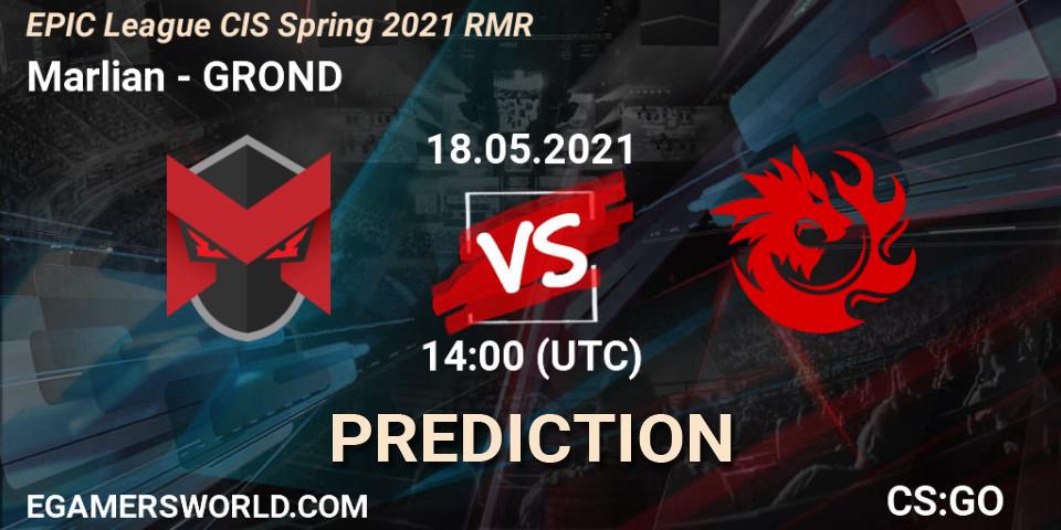Marlian - GROND: Maç tahminleri. 18.05.2021 at 14:00, Counter-Strike (CS2), EPIC League CIS Spring 2021 RMR