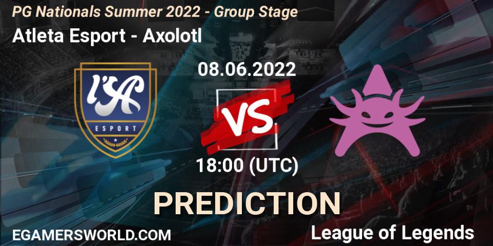 Atleta Esport - Axolotl: Maç tahminleri. 08.06.2022 at 18:00, LoL, PG Nationals Summer 2022 - Group Stage